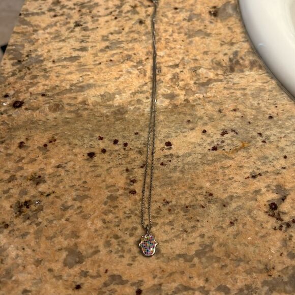 Sterling Silver multicolored Hamsa - Picture 1 of 4